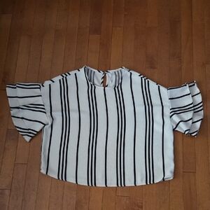 Grayson Threads Black and White Striped Blouse